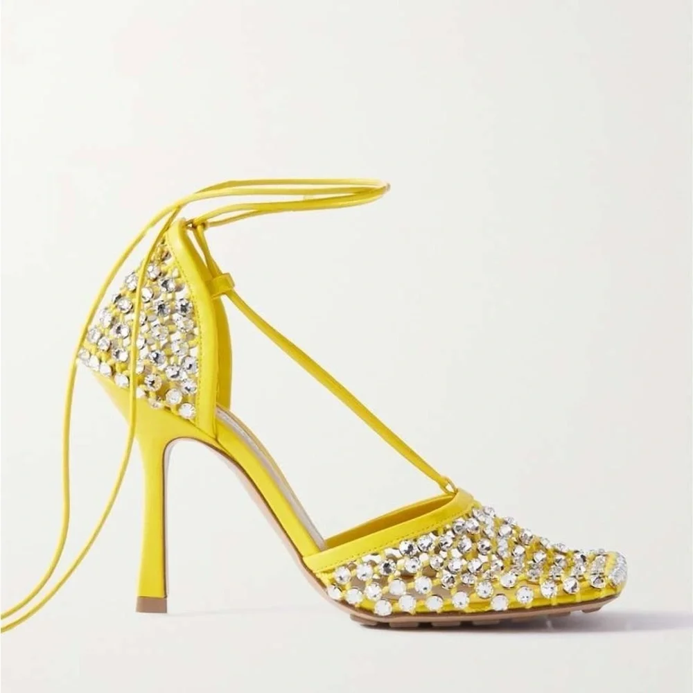 Bottega Veneta Stretch Swarovski Crystals Embellished Pumps, New, Size 36.5 - Picture 11 of 12